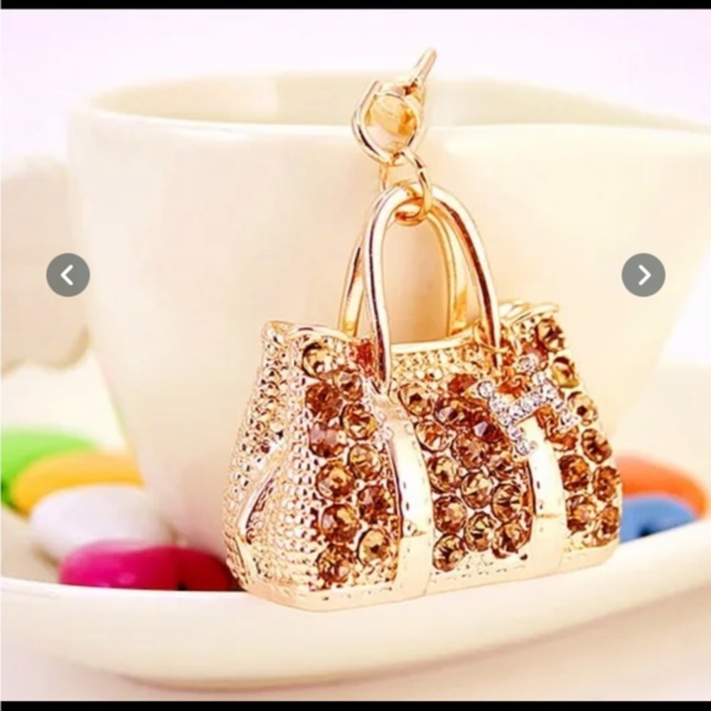 Womens Handbag Purse Tote Backpack Charm Bling Keychain - Picture 3 of 3